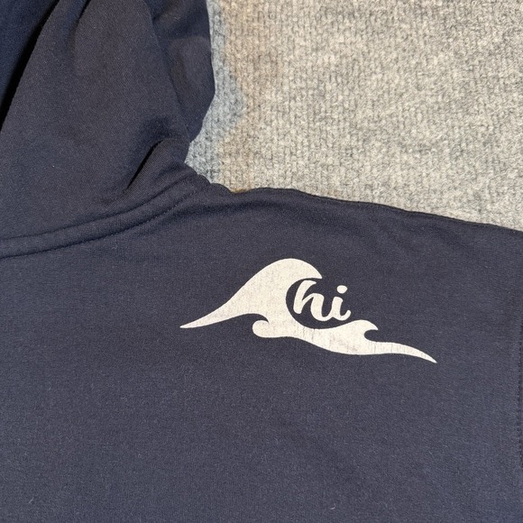 RR Hawaii Resort Cropped Hoodie Sweatshirt Full Zip Womens XL Navy - Picture 4 of 10